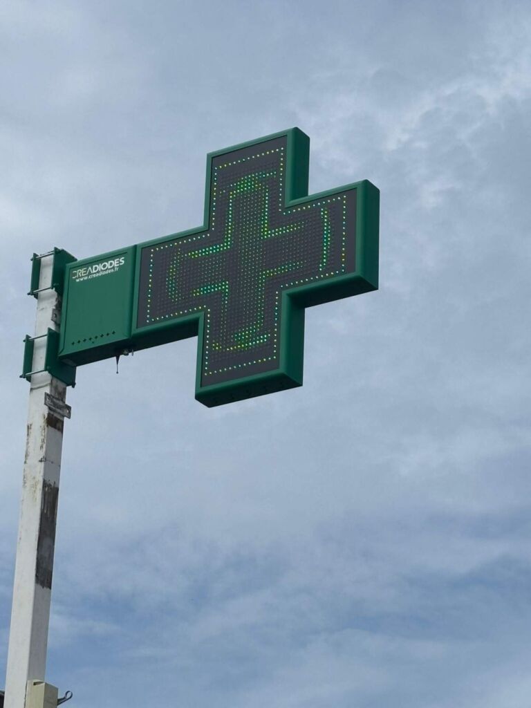 PHARMACIE BALLET 1 croix GALATINA double face verte